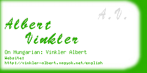 albert vinkler business card